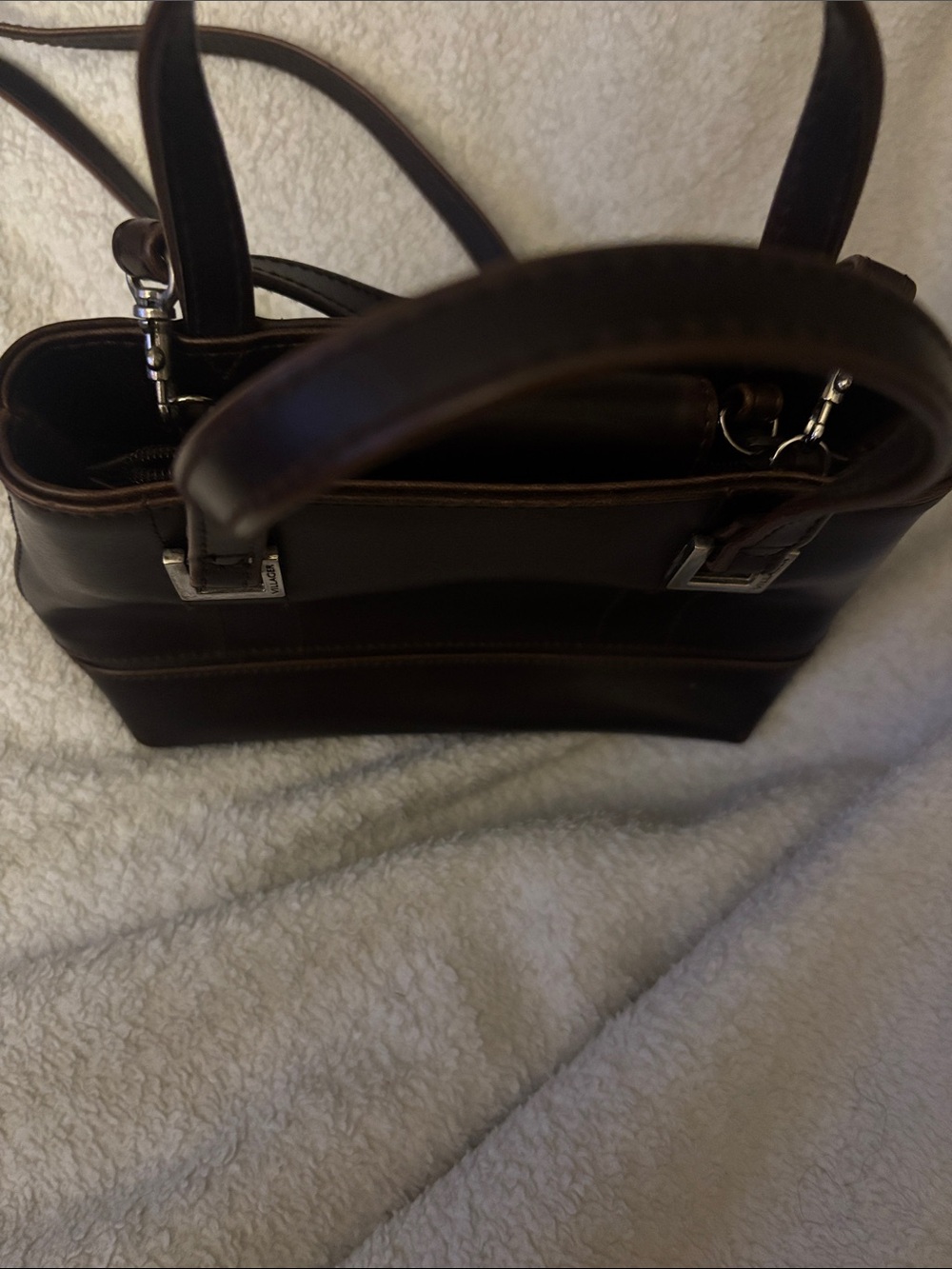 villager Dark Brown Leather Shoulder Bag